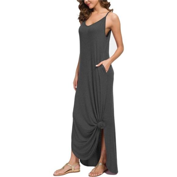 Women's Summer Casual Loose Dress Beach Cover Up Long Cami Maxi - Picture 4 of 6